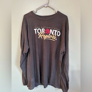 3XL Grey Toronto Raptors Long Sleeve Shirt